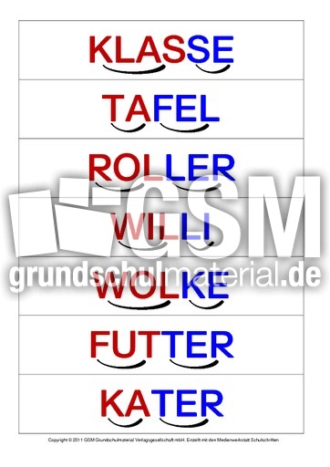 Erste Worter In Silben Lesen 1 22 Erste Worter In Silben