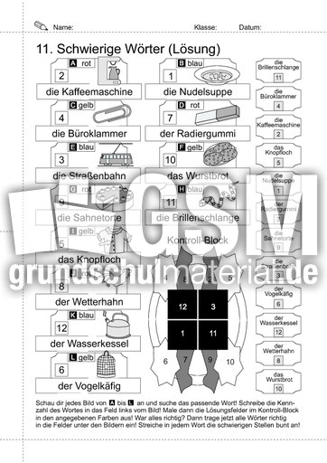 15 Lrs Schwierige Worter Arbeitsblatter Lrs 2 Rechtschreiben Schreiben Deutsch Klasse 1 Grundschulmaterial De