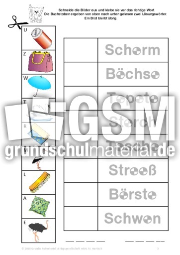 Bild-Wortzuordnung_3d - Wörter mit 6 Buchstaben - B-W ...