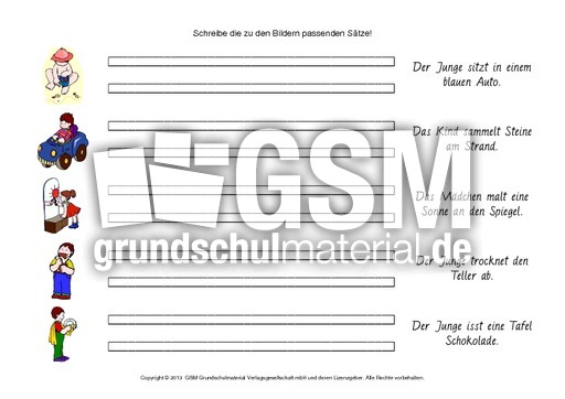 Ab Bild Satz Zuordnung Grundschrift 1 24 Ab Bildern Satze