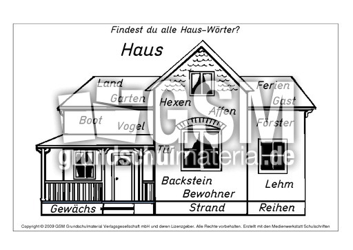 Haus Worter A M Nomen Zusammensetzen Nomen Zusammensetzen