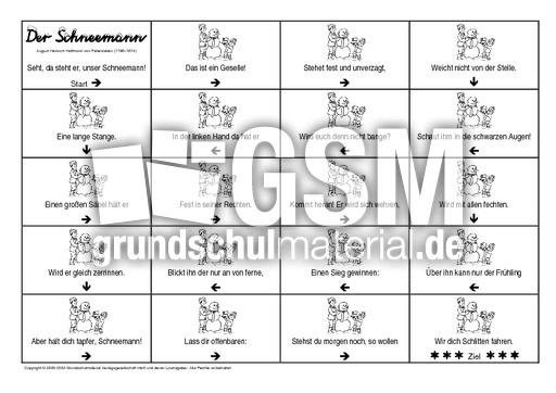 Domino Der Schneemann Fallersleben Domino Wintergedichte Werkstatt Wintergedichte Gedichte Kartei Werkstatt Deutsch Klasse 3 Grundschulmaterial De