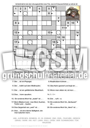KWR_Lckenstze_08 - Lckenstze - Kreuzwortrtsel - Deutsch Klasse 3 -  Grundschulmaterial.de