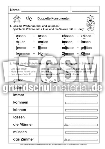 Doppelte Konsonanten Kl 3 Va Lehrplanplus Rs Strategien Rechtschreibstrategien Rechtschreibung Deutsch Klasse 3 Grundschulmaterial De