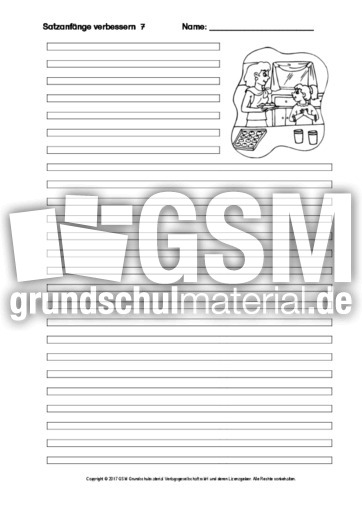 Ab Satzanfange Verbessern 7 Ab Satzanfang Verbessern Texte Bearbeiten Schreibanlasse Deutsch Klasse 3 Grundschulmaterial De