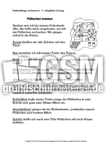 Ab Satzanfange Verbessern 7 Ab Satzanfang Verbessern Texte Bearbeiten Schreibanlasse Deutsch Klasse 3 Grundschulmaterial De