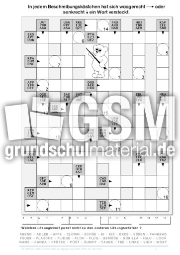 kw buchstabenschlange 2 kreuzwortratsel kreuzwortratsel silbenratsel wabenratsel wortratsel labyrinth und quizhefte deutsch klasse 4 grundschulmaterial de