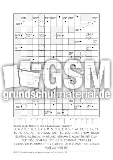 kreuzwortratsel 06 kreuzwortratsel kreuzwortratsel silbenratsel wabenratsel wortratsel labyrinth und quizhefte deutsch klasse 4 grundschulmaterial de