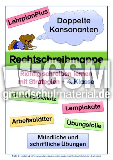 Doppelte Konsonanten Kl 4 La Lehrplanplus Rs Strategien Rechtschreibstrategien Rechtschreibung Deutsch Klasse 4 Grundschulmaterial De