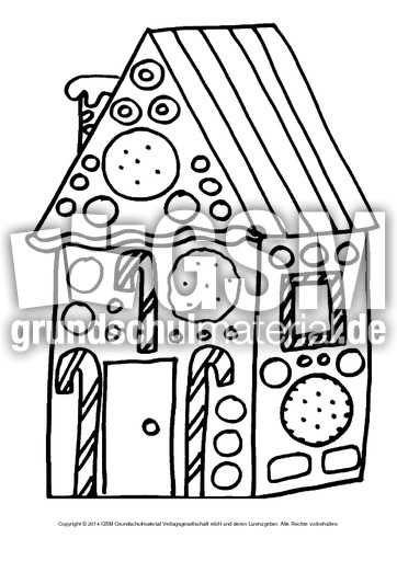 Lebkuchenhaus-Bastelvorlage - Lebkuchenhaus - Basteleien ...