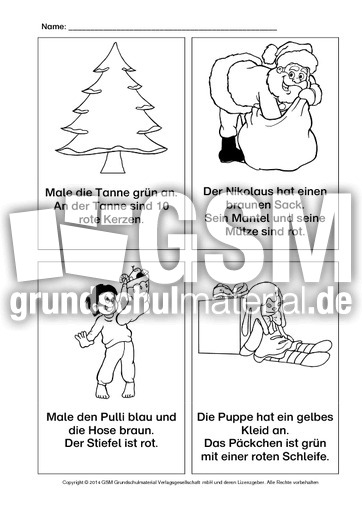 Lese Mal Aufgaben Advent Klasse 1 Lese Mal Blatter Weihnachten Feste Und Feiertage Hus Klasse 1 Grundschulmaterial De