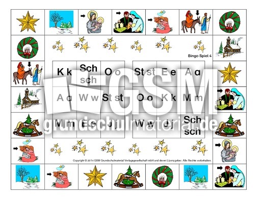 Weih Anlaut Bingo 4 Bingo Advent Weihnachten Spiele Weihnachten Feste Und Feiertage Hus Klasse 1 Grundschulmaterial De