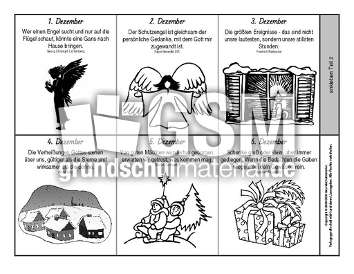 Adventskalender-Leporello-SW - Adventskalender - Leporellos - Weihnachten -  Feste und Feiertage - HuS Klasse 2 - Grundschulmaterial.de