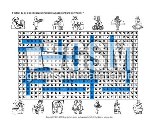 Suchsel-Berufe-2 - Suchsel-Berufe - Berufe-Werkstatt - Themen und Projekte - HuS Klasse 2 ...