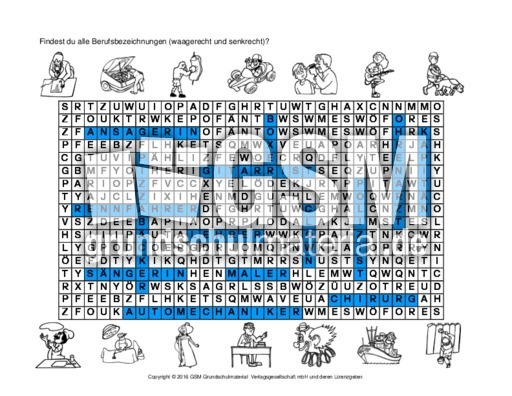 Suchsel-Berufe-3 - Suchsel-Berufe - Berufe-Werkstatt - Themen und Projekte - HuS Klasse 2 ...
