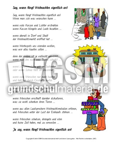 Sag Wann Fangt Weihnachten B Druckvorlagen Weihnachtsgedichte