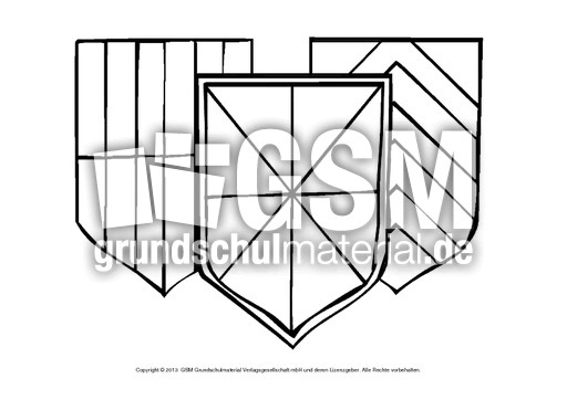 Ausmalbilder Wappen 1 14 Ausmalblatter Mittelalter Ritterzeit Mittelalter Ritter Themen Und Projekte Hus Klasse 3 Grundschulmaterial De