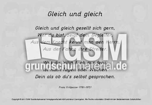 Gleich-und-gleich - Gedichte-Texte - Gedichte-Werkstatt Gleich-und-gleich - Gedichte-Texte - Gedichte-Werkstatt