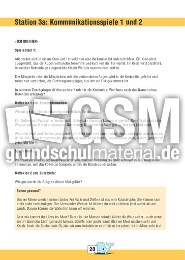Mein Freund Der Buckelwal Umwelt Themen Und Projekte Hus Klasse 4 Grundschulmaterial De