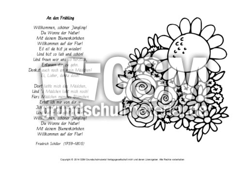 An Den Fruehling Schiller Ausmalen Gedichte Klassisch Ausmalbilder Fruhling Die Jahreszeiten Material Bildungsmedien 30plus Grundschulmaterial De