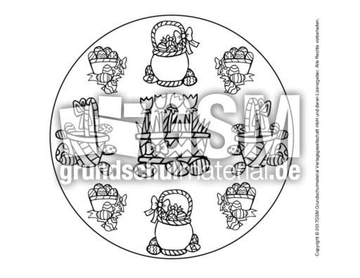 10-Ostermandalas-B - Ostern-Mandalas - Bildende Kunst - Material Klasse 1 - Grundschulmaterial.de