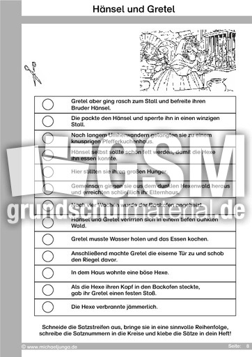 Marchen 01 Hansel Und Gretel Arbeit Mit Marchen Marchen Sagen Fabeln Material Klassenubergreifendes Material Grundschulmaterial De