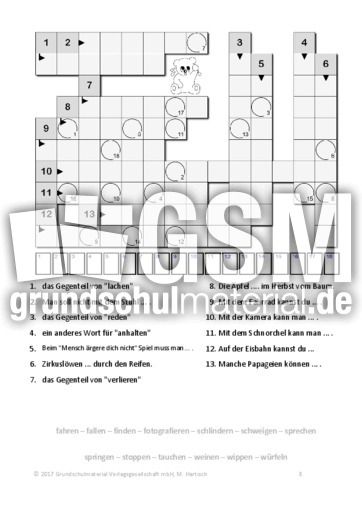 Kreuzworträtsel anhalten