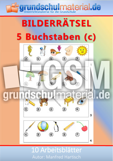 Bilderrtsel - 5 Buchstaben_c - Bilderrtsel - Rtsel, Puzzles und Suchsel  - Material Klassenbergreifendes Material - Grundschulmaterial.de