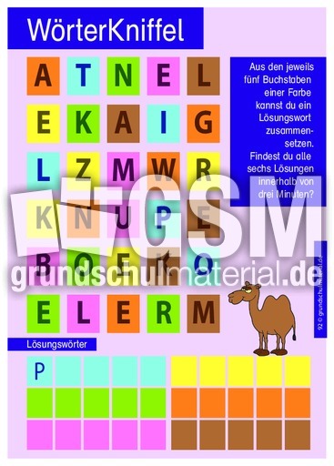 Wörterkniffel 2 - Kinderrätsel des Tages - Rätsel, Puzzles ...