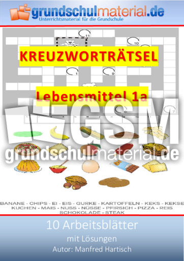 KWR_Lebensmittel_1a - Lebensmittel - Kreuzworträtsel - Rätsel, Puzzles und Suchsel