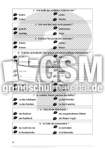 Tierratsel A 1 Tiere Wer Weiss Denn So Etwas Ratsel Puzzles Und Suchsel Material Klassenubergreifendes Material Grundschulmaterial De