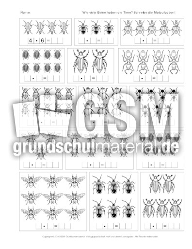 Ab 6er Reihe 6 6er Reihe Arbeitsbatter 1x1 1x1 Einfuhrung
