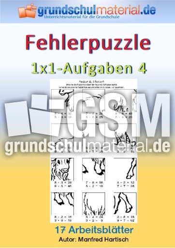 Fehlerpuzzle 4 Fehlerpuzzle 1x1 Training Einmaleins 1x1