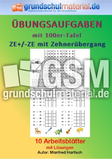 Ze Ze Mit U Ubungsaufgaben Mit 100er Tafel Plus Und Minus Im