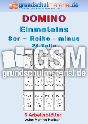 Domino 24 3er Minus Sw 3er Reihe Minus 1x1 Mal