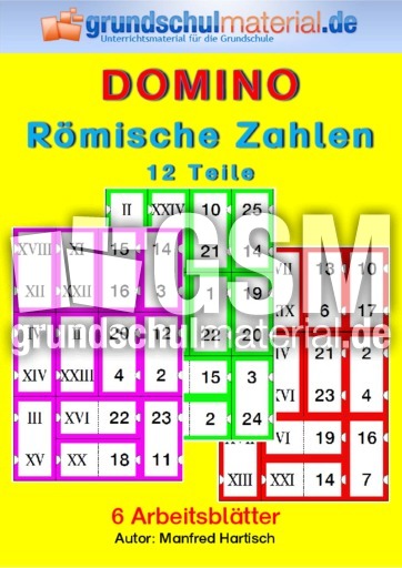 Domino Romische Zahlen 12 Romische Zahlen Rechendominos Spielerisch Rechnen Mathe Klasse 3 Grundschulmaterial De