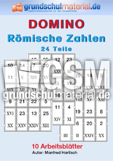 Domino Romische Zahlen 24 Sw Romische Zahlen Rechendominos Spielerisch Rechnen Mathe Klasse 3 Grundschulmaterial De