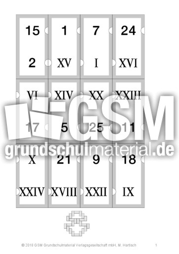 Domino Romische Zahlen 24 Sw Romische Zahlen Rechendominos Spielerisch Rechnen Mathe Klasse 3 Grundschulmaterial De