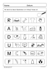 ABC Anlaute und Buchstaben R - Anlaute und Buchstaben - Übungen zu  Anlauten-einzeln - ABC Anlaute und Buchstaben - Anlaute - Deutsch Klasse 1  