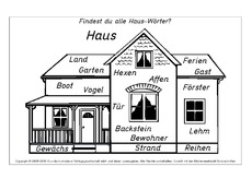 Zusammengesetzte Nomen Haus 1 5 Arbeitsblatter Haus Wohnung