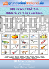 Kreuzwortrtsel (Arbeitsblatt) in der Grundschule - Grammatik - Deutsch  Klasse 3 - Grundschulmaterial.de