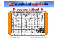 Kreuzwortrtsel in der Grundschule - Deutsch Klasse 4 -  Grundschulmaterial.de
