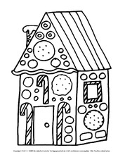 Ausmalbild Lebkuchenhaus