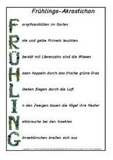 Frühlings-Akrostichon in der Grundschule ...