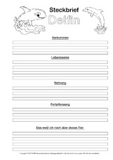 Tiersteckbrief Vorlagen Sw Steckbriefe Tiere Sachthemen Hus Klasse 3 Grundschulmaterial De