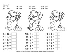 Ostern Rechnen Und Malen Arbeitsblatter Mathe Klasse 1 Grundschulmaterial De