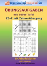 Ze Ze Mit U Ubungsaufgaben Mit 100er Tafel Plus Und Minus Im