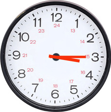 Grafik in der Grundschule - Uhr-5-Min-Schritte-farbe - Uhren-Bilder -  Uhrzeiten - Mathe Klasse 3 